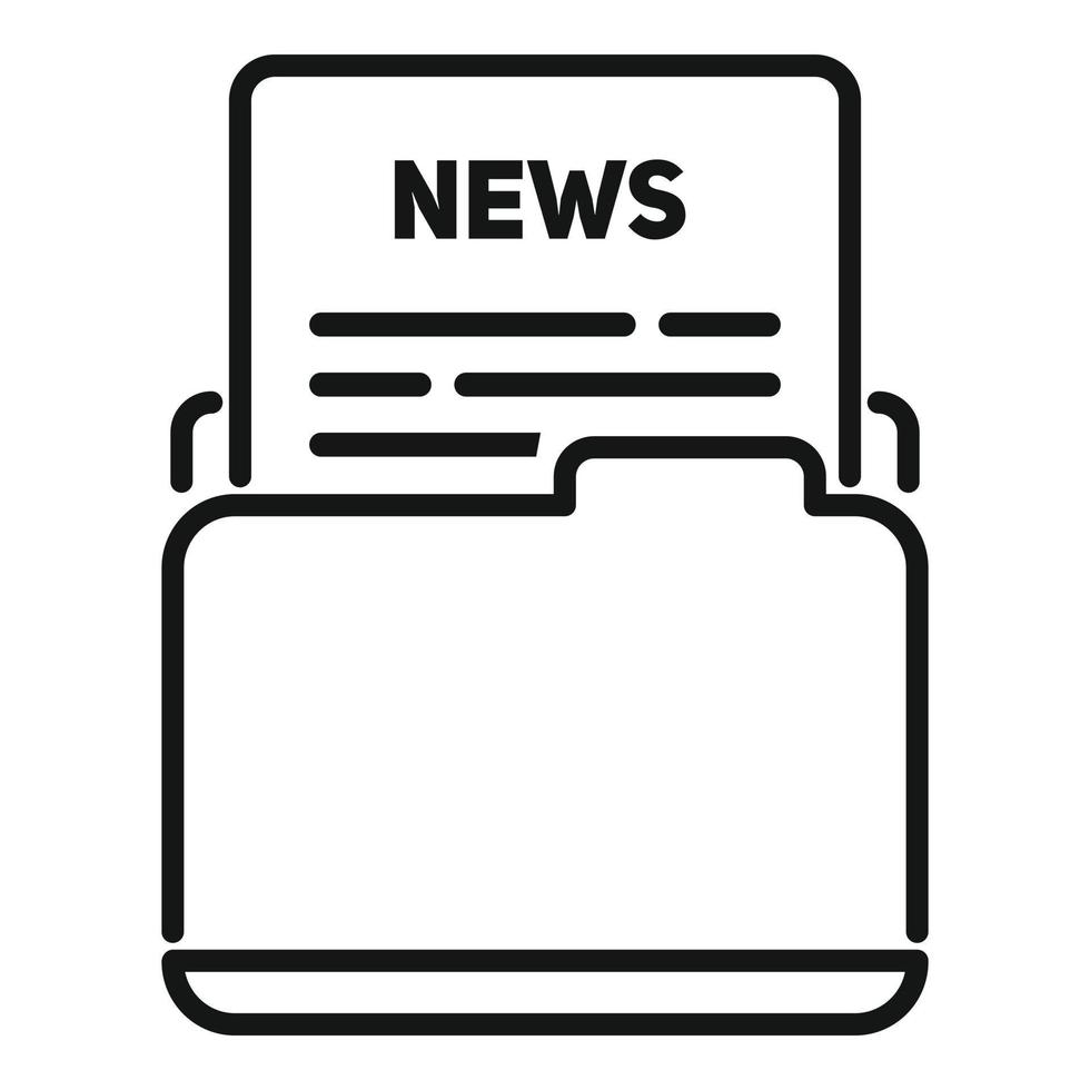 World news paper icon outline vector. Web page vector