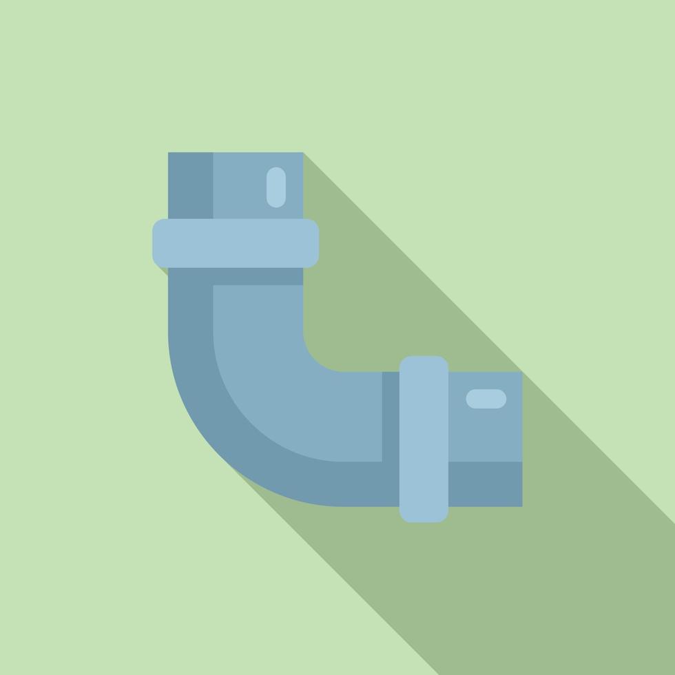 Curve pipe icon flat vector. Service drain vector