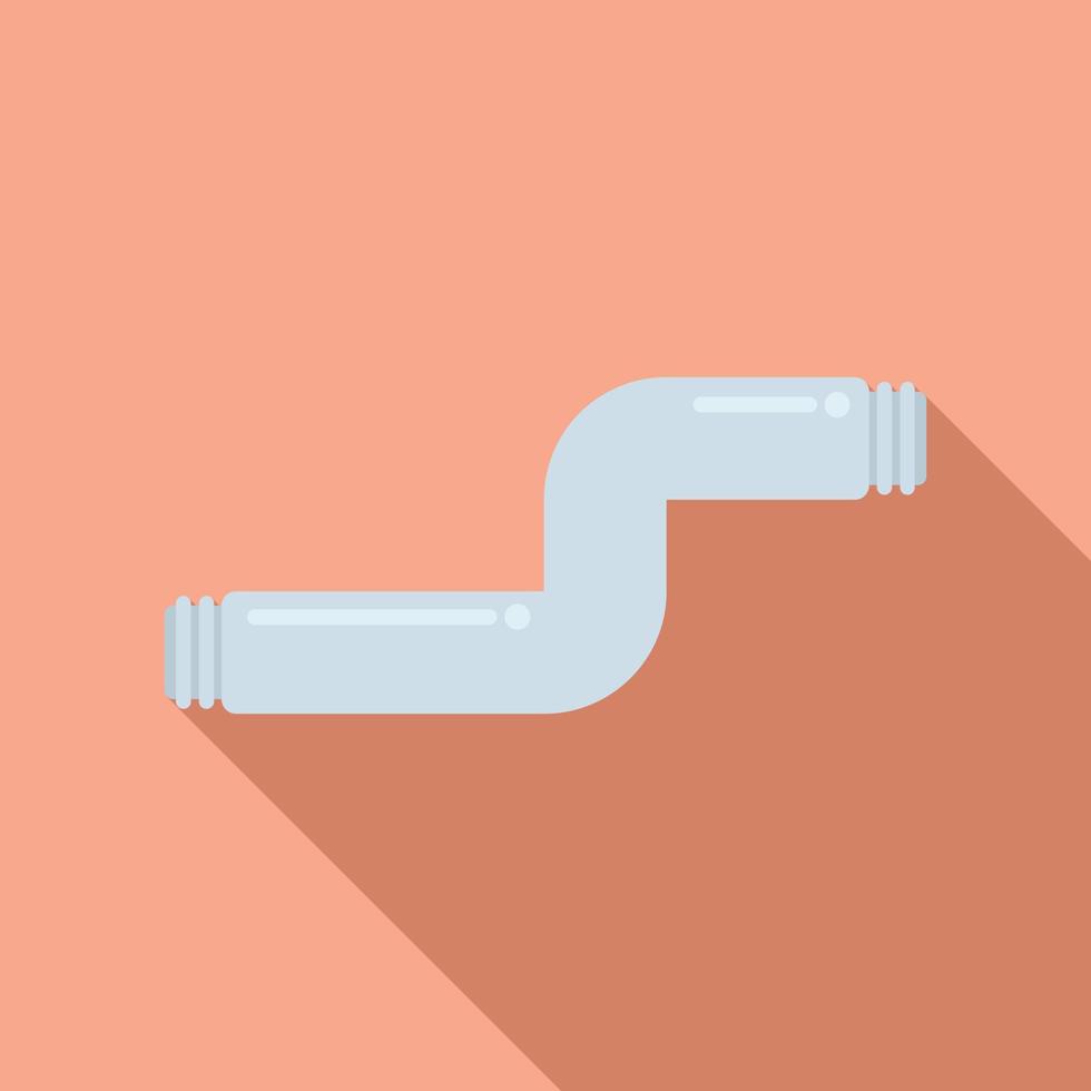 Plastic pipe icon flat vector. Water pipeline vector