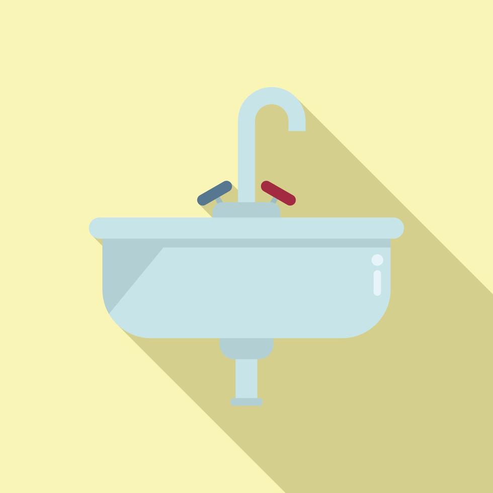 Wash basin icon flat vector. Service drain vector