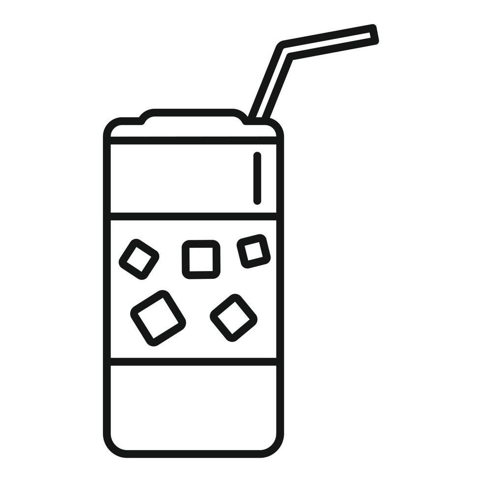 vector de contorno de icono de café con leche de calabaza. taza de vidrio