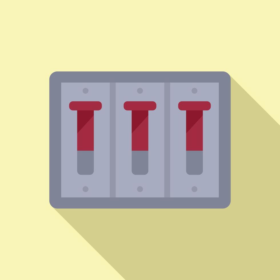 Machine breaker icon flat vector. Circuit box vector