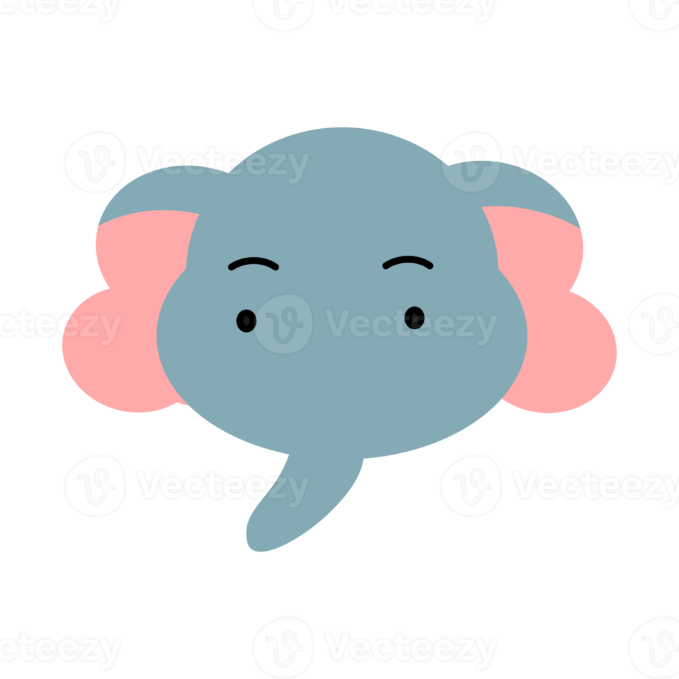 conception d'illustration de personnage d'éléphant mignon png