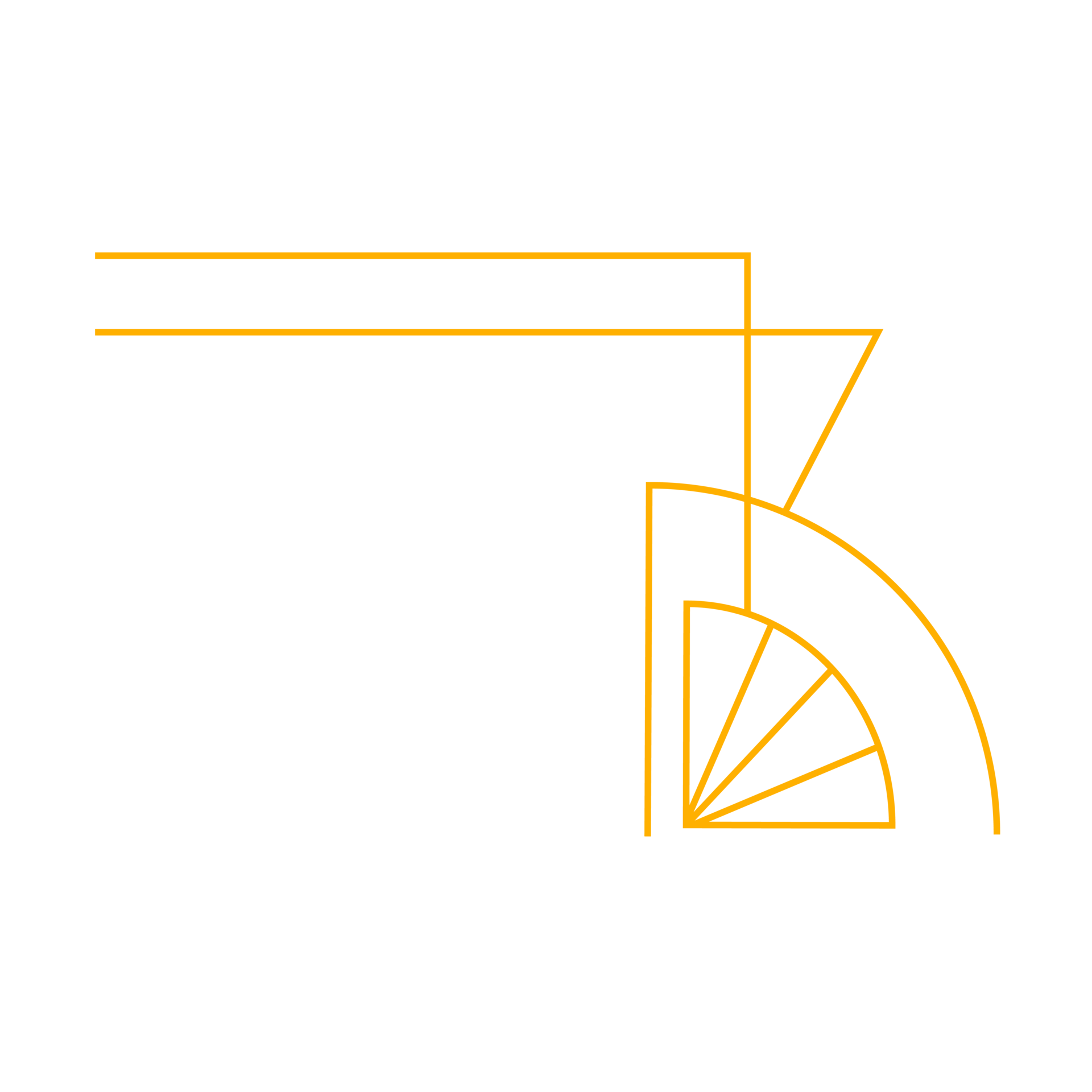 Corner Art deco outline stroke ornament in golden color for classy and