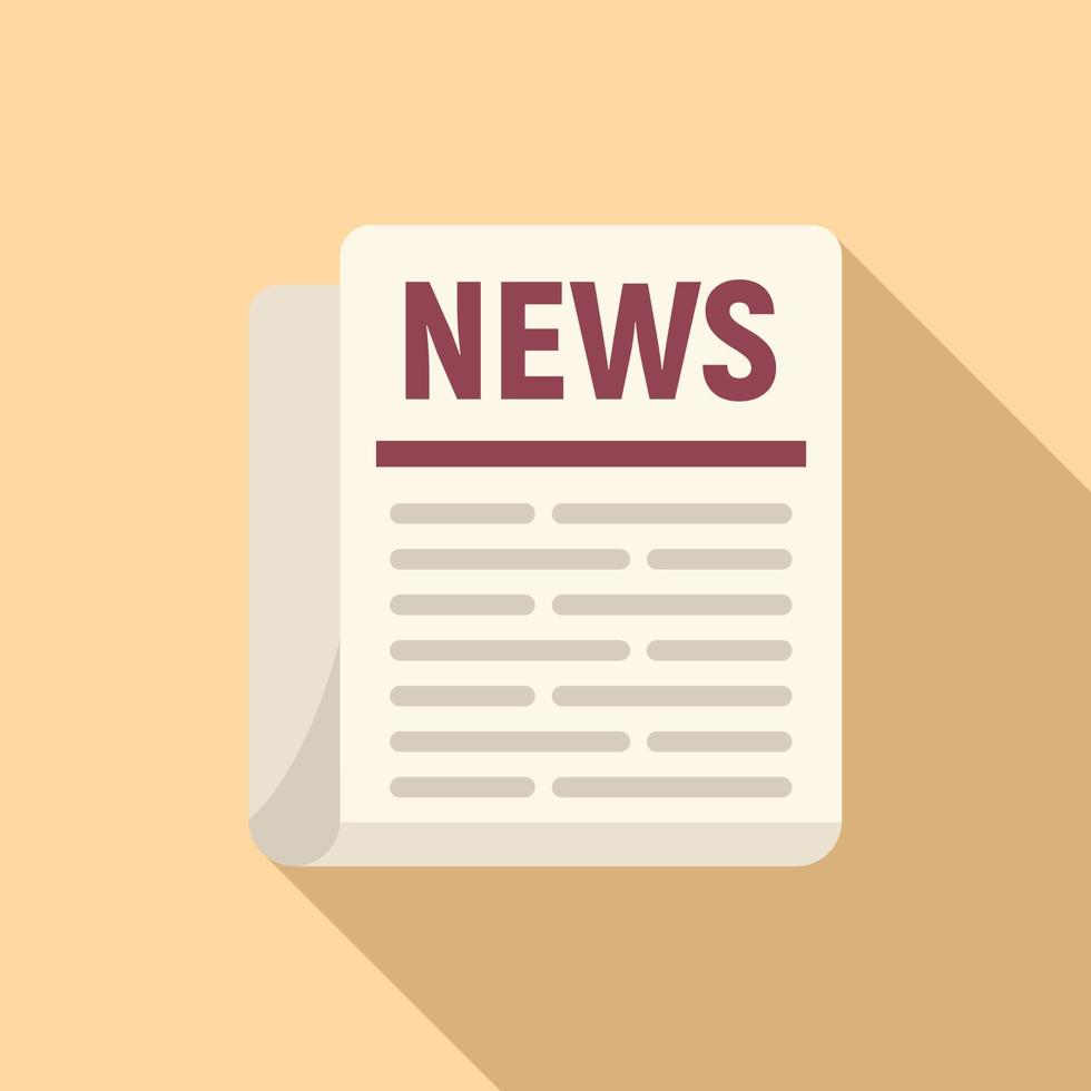 News paper icon flat vector. Web page vector