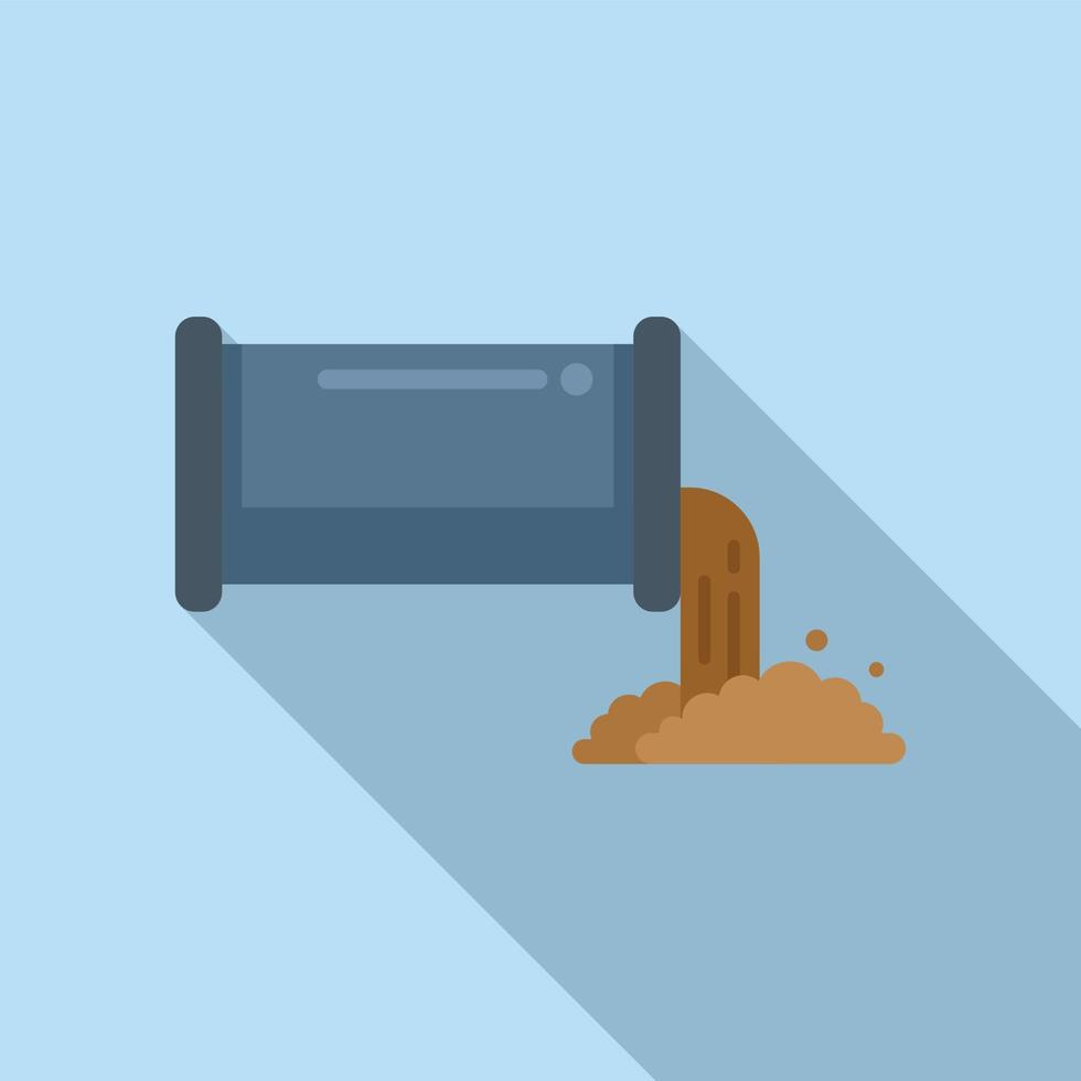 Drain pipe icon flat vector. Sewerage water vector