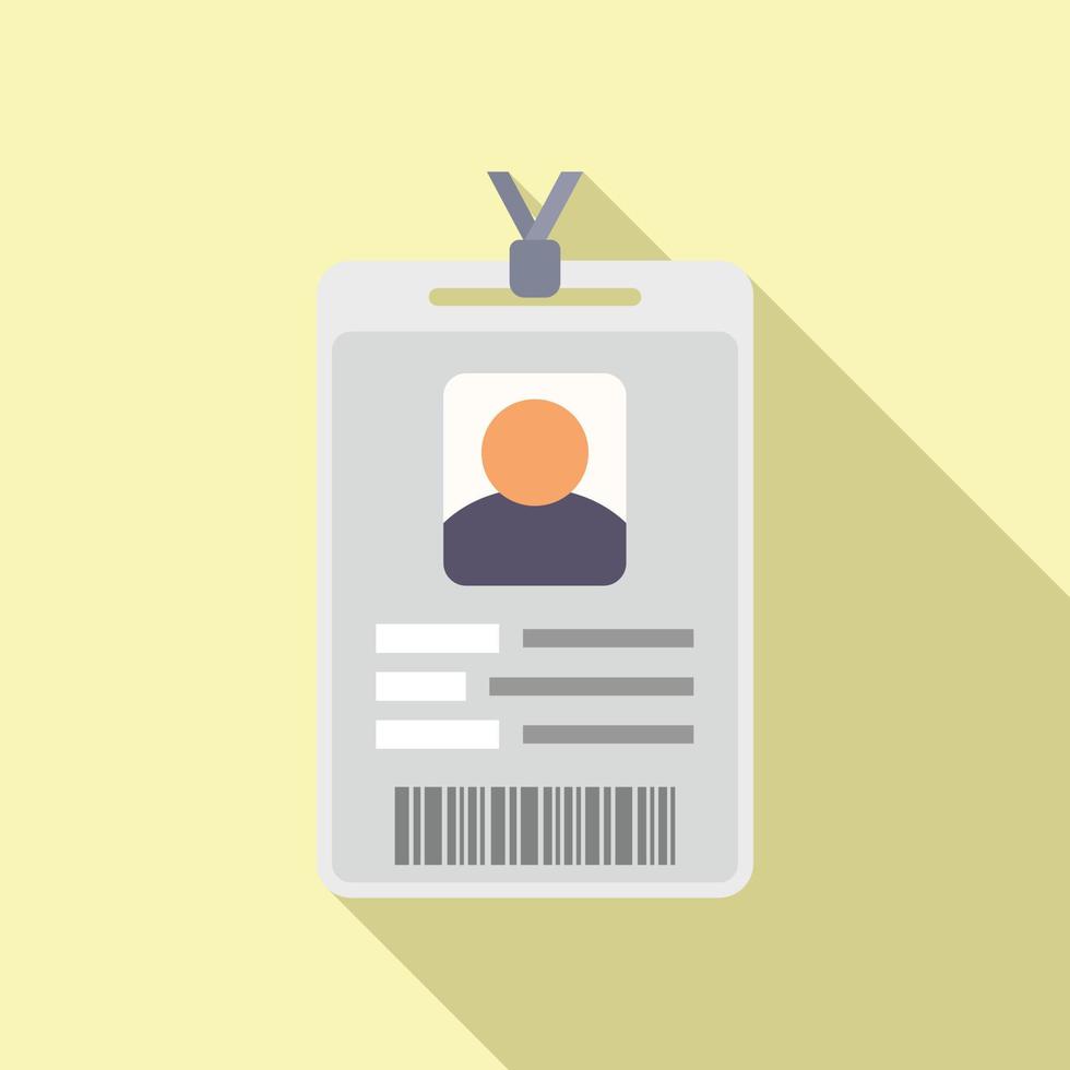 Id card template icon flat vector. Office pass vector