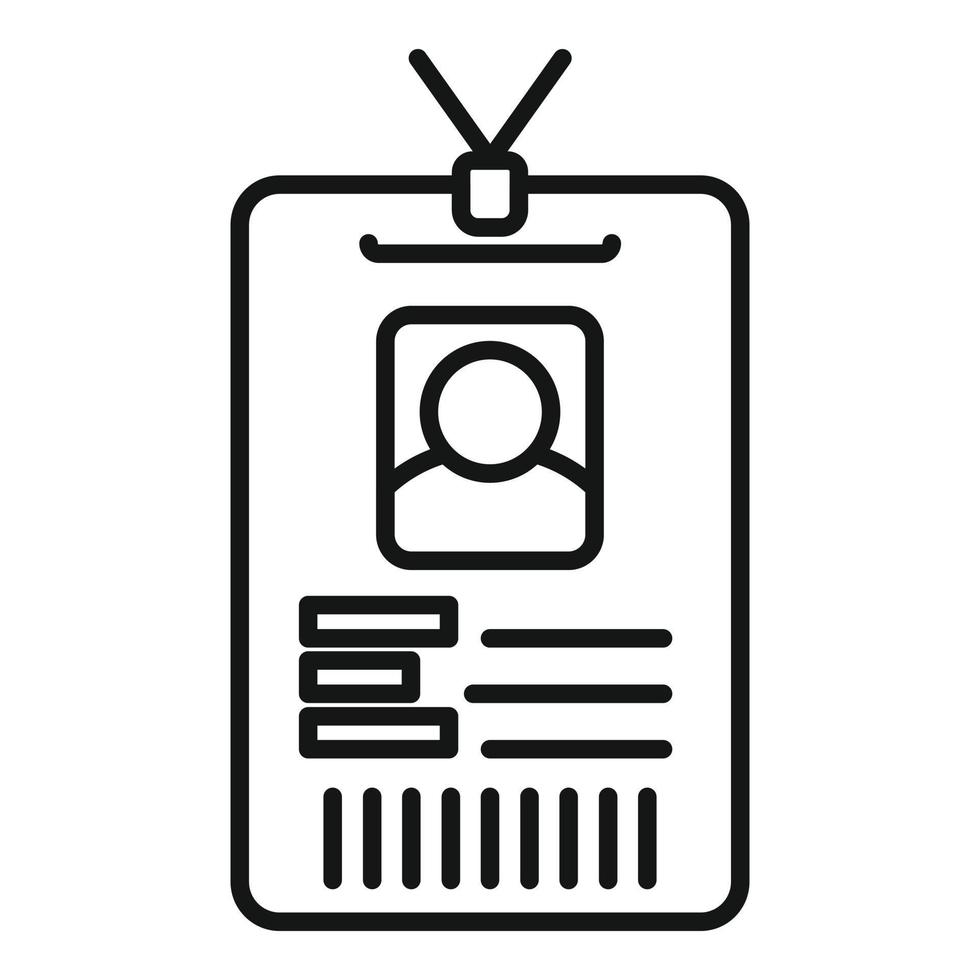 Id card template icon outline vector. Office pass vector