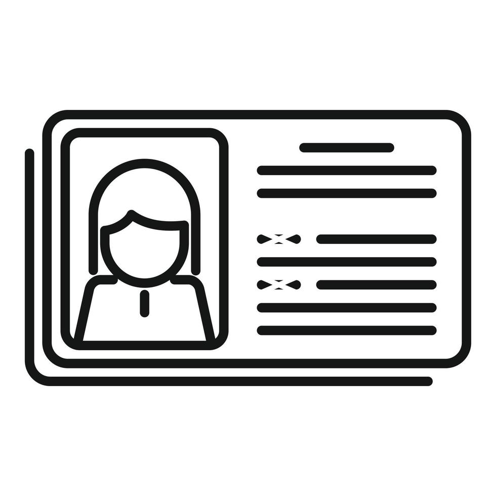 Id card employee icon outline vector. Name badge vector