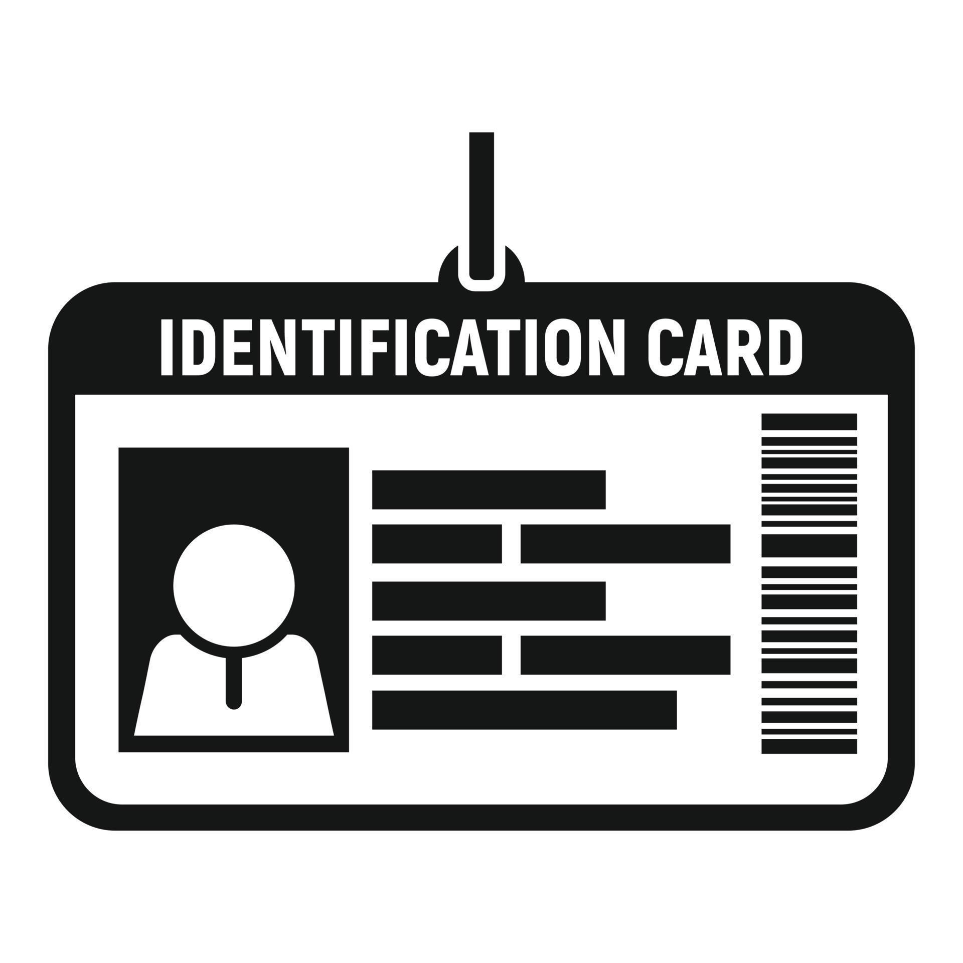 Id card name icon simple vector. Identification badge 15151675 Vector