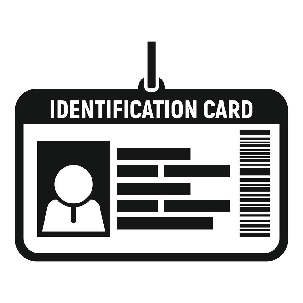 Id card name icon simple vector. Identification badge 15151675 Vector