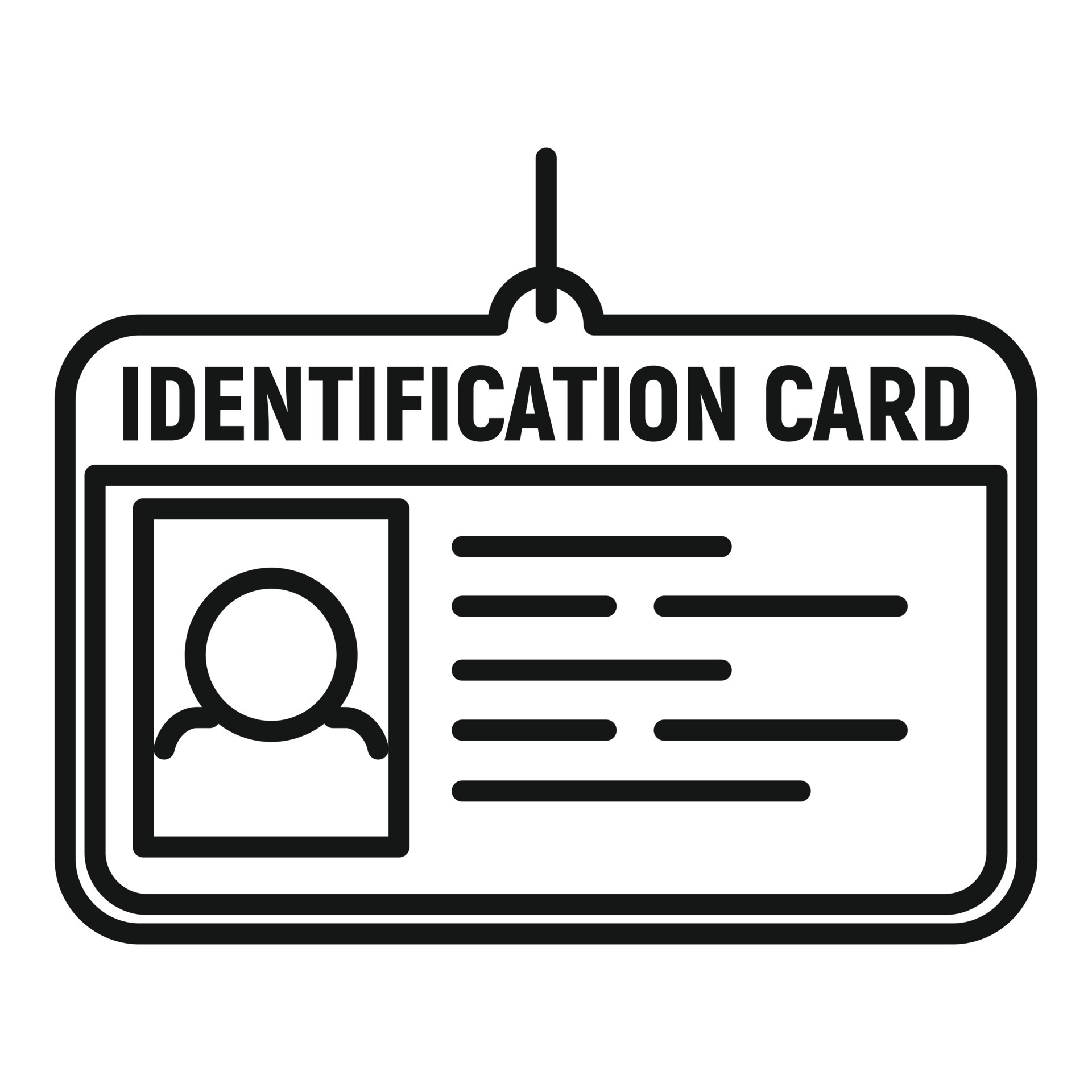 Id card name icon outline vector. Identification badge 15151677 Vector
