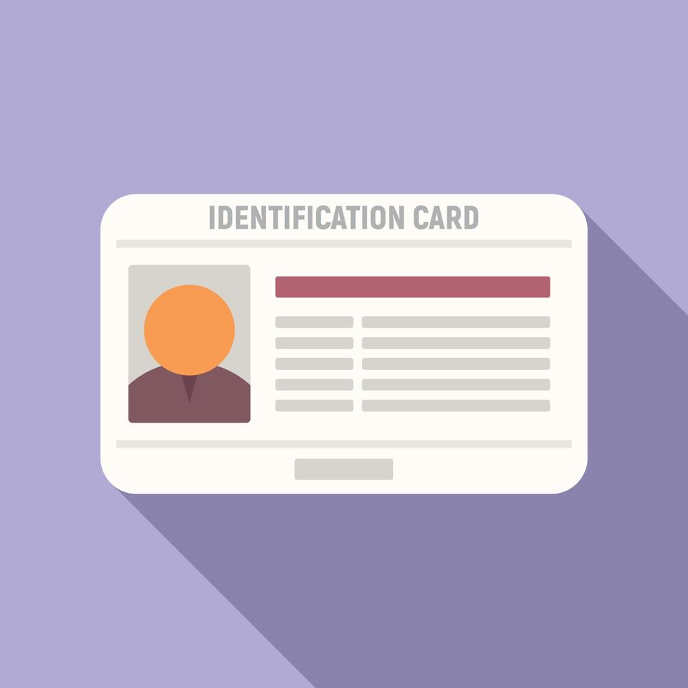 Id card identification icon flat vector. Photo identity vector