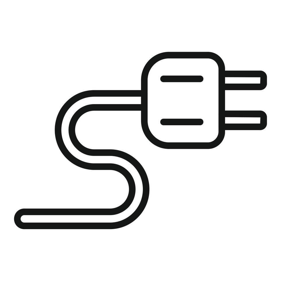 vector de contorno de icono de enchufe eléctrico de coche. pieza de automóvil