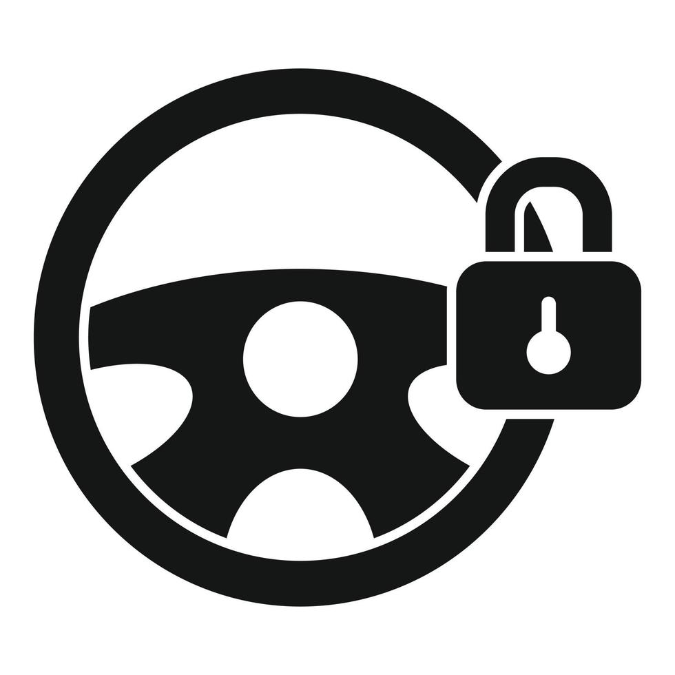 Car steering wheel lock icon simple vector. Auto engine vector