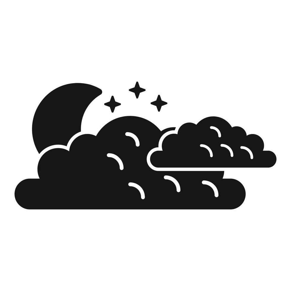 Cloudy night sky icon simple vector. Meteo forecast vector