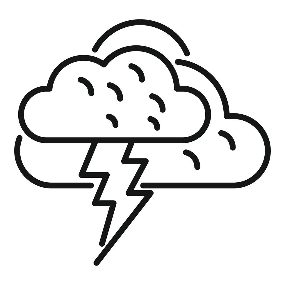 Thunderstorm icon outline vector. Cloudy weather vector