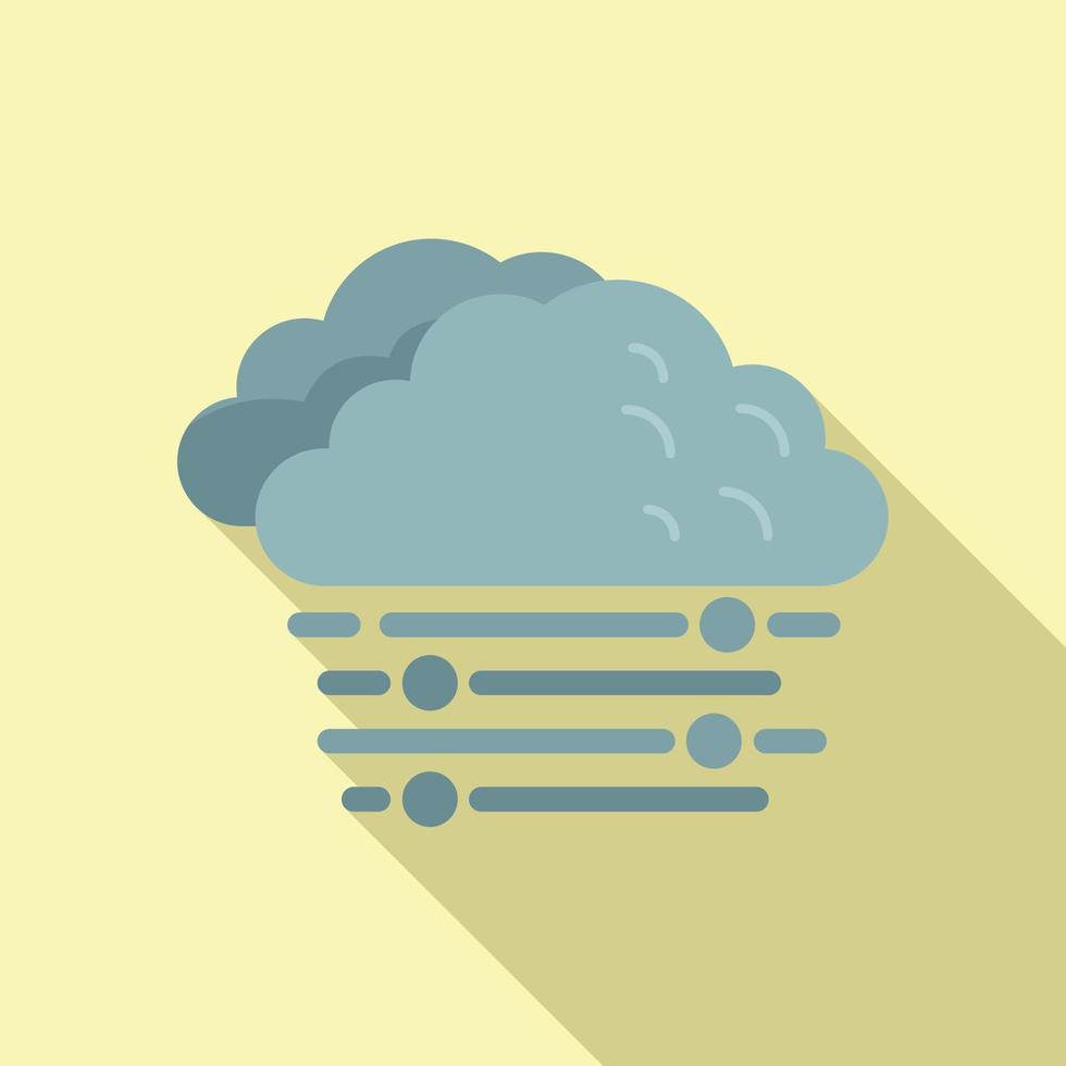 Cloudy sky icon flat vector. Cold meteo vector