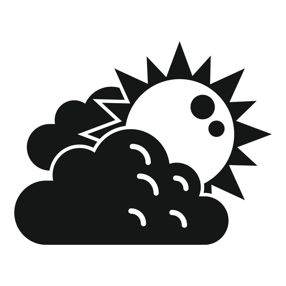 Cloudy sun icon simple vector. Rain forecast vector