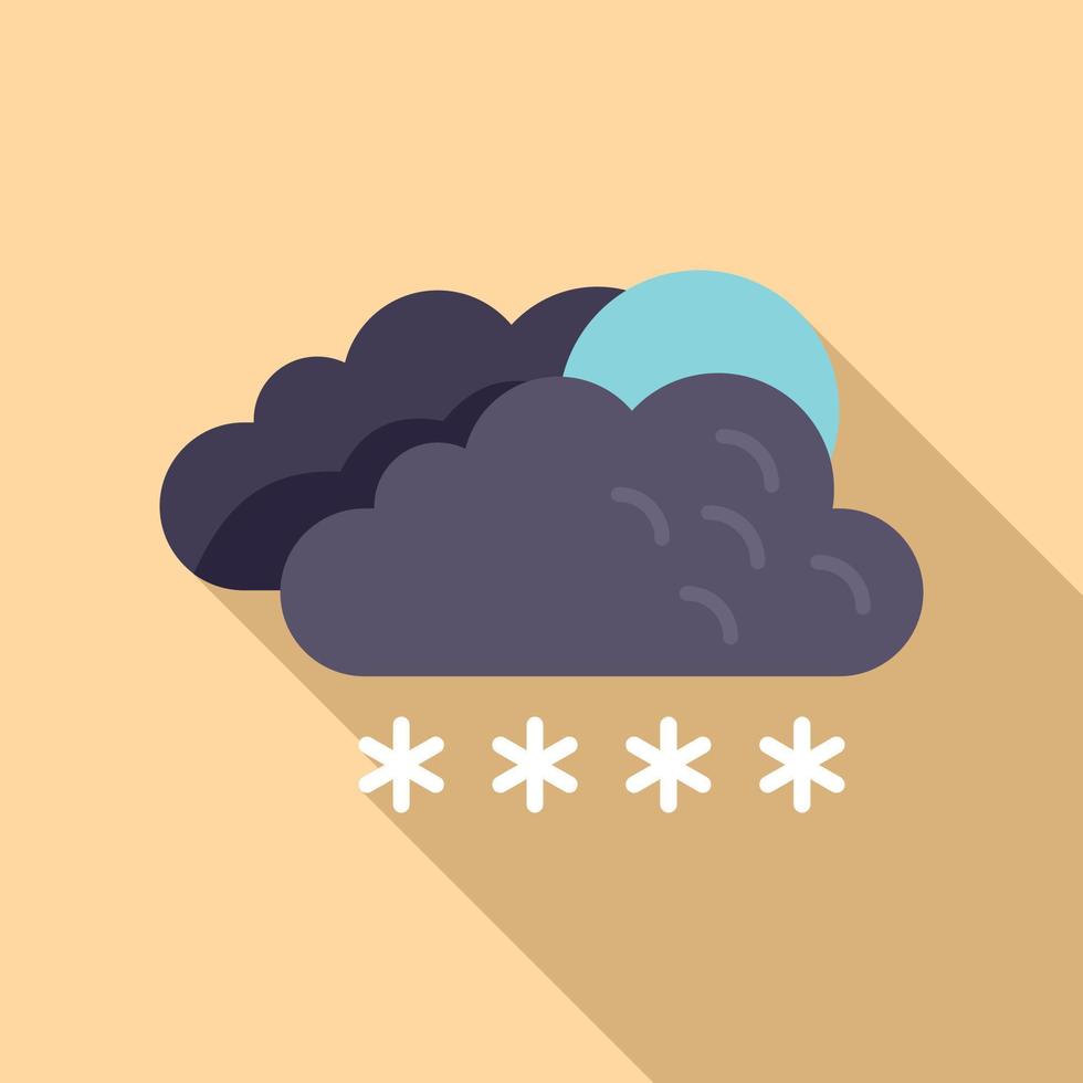 Cloudy snow icon flat vector. Weather cloud vector