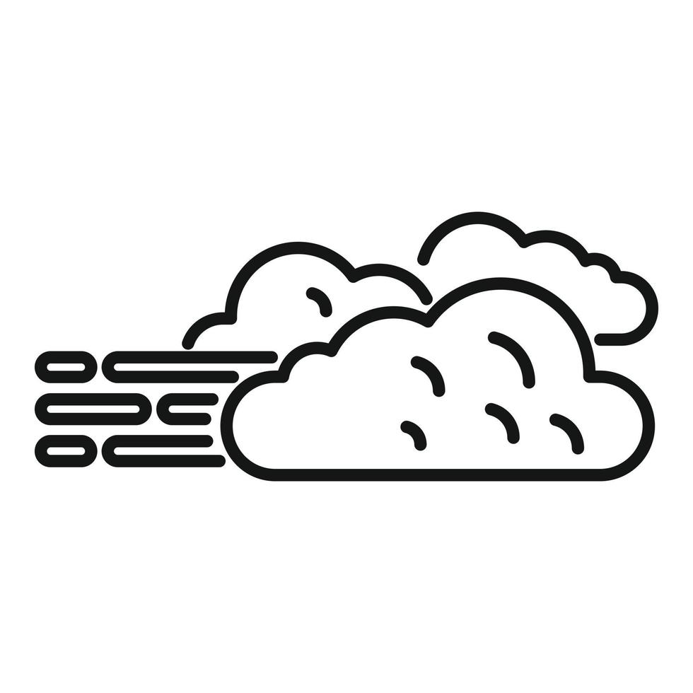 vector de contorno de icono nublado. nube de tiempo