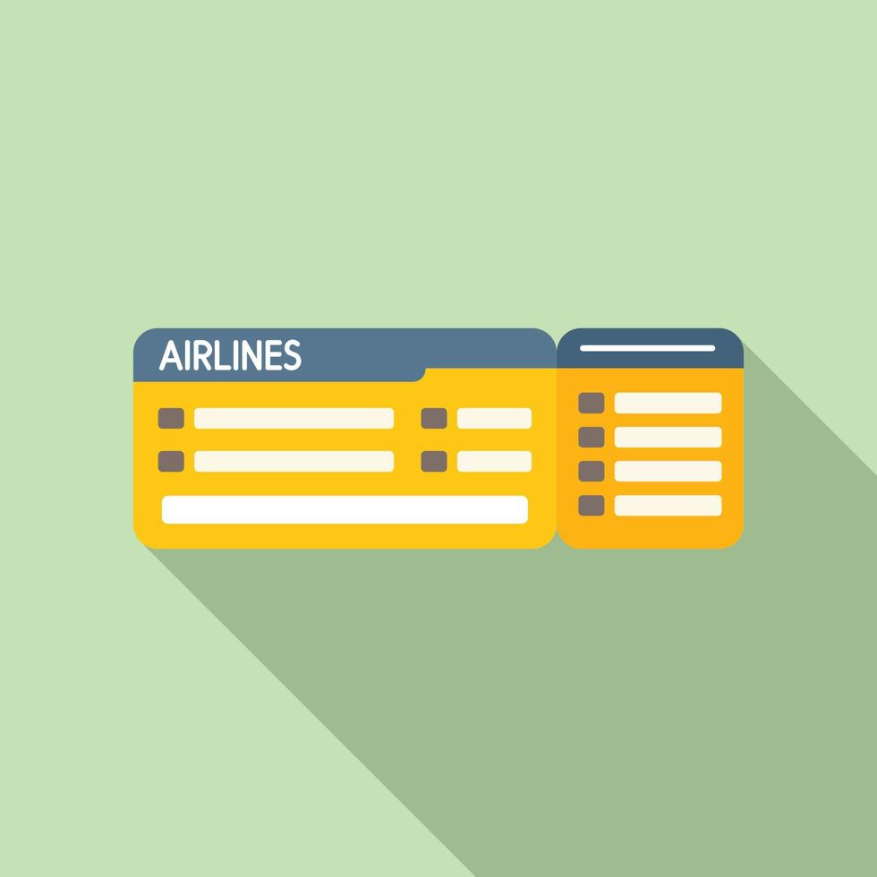 Fly pass ticket icon flat vector. Airline ticket vector