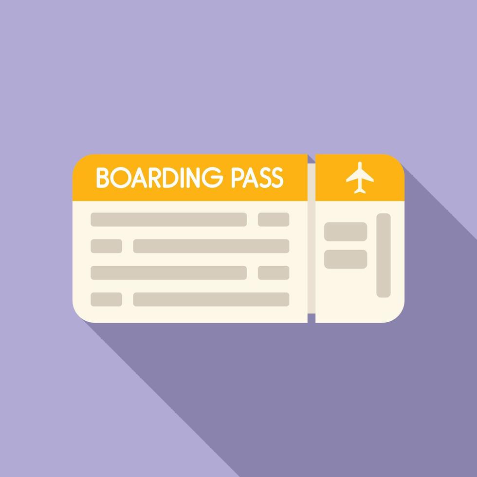 Holiday air ticket icon flat vector. Fly trip vector