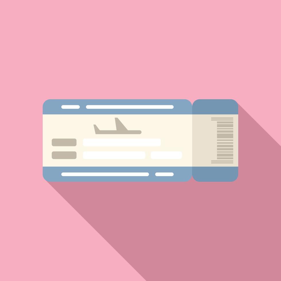 Airplane ticket icon flat vector. Airline plane vector