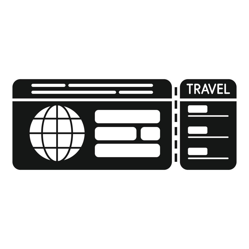 Air card ticket icon simple vector. Plane pass vector