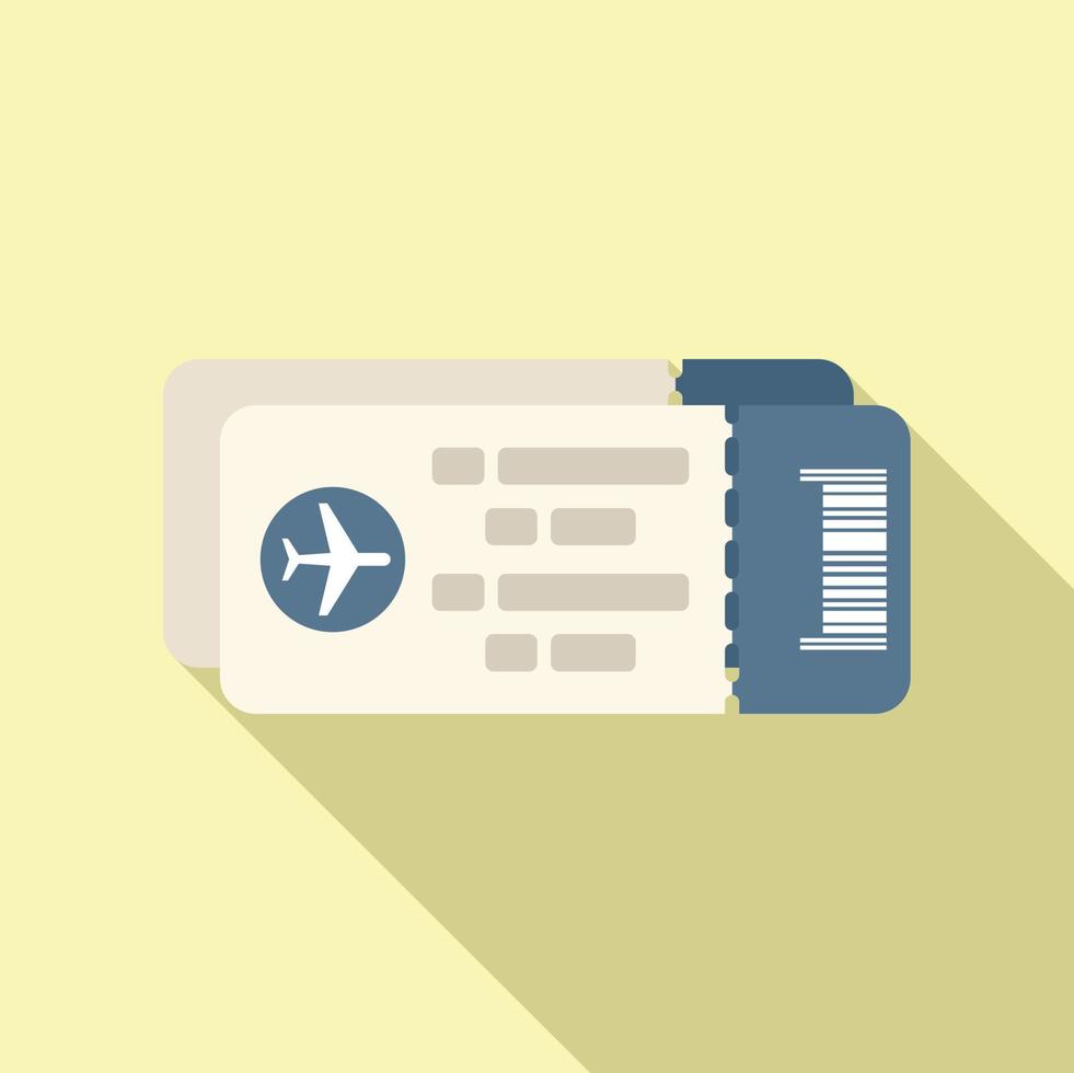 Travel air pass icon flat vector. Airline ticket vector