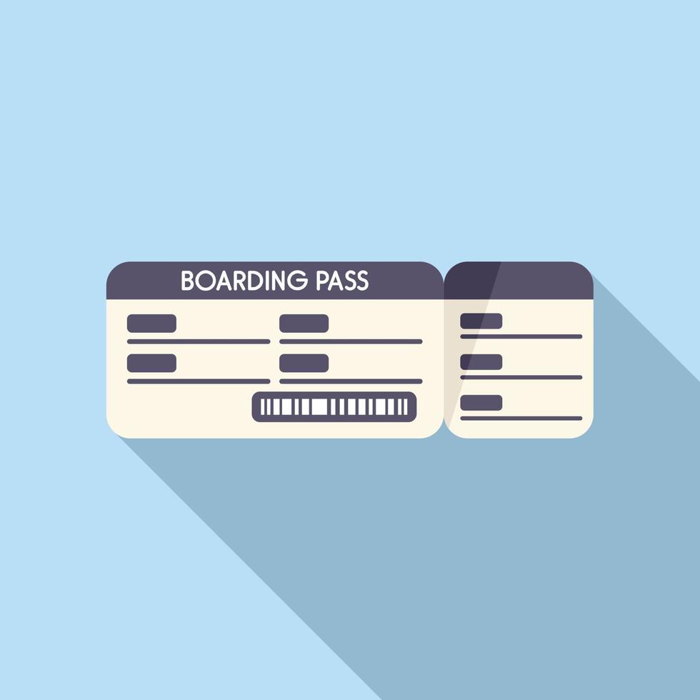 Pass ticket icon flat vector. Air plane vector