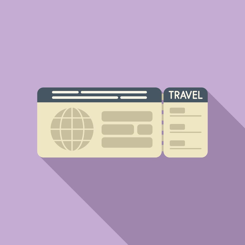 Air card ticket icon flat vector. Plane pass vector