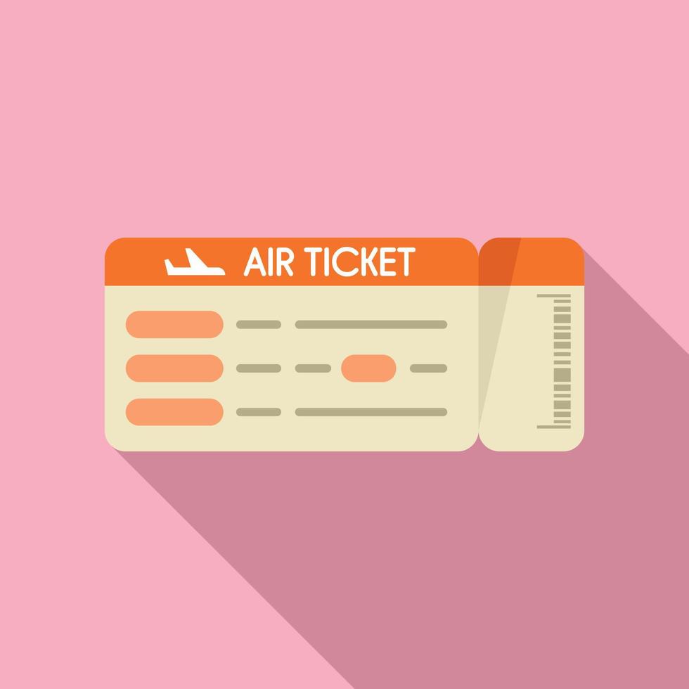 Ticket icon flat vector. Airline pass vector