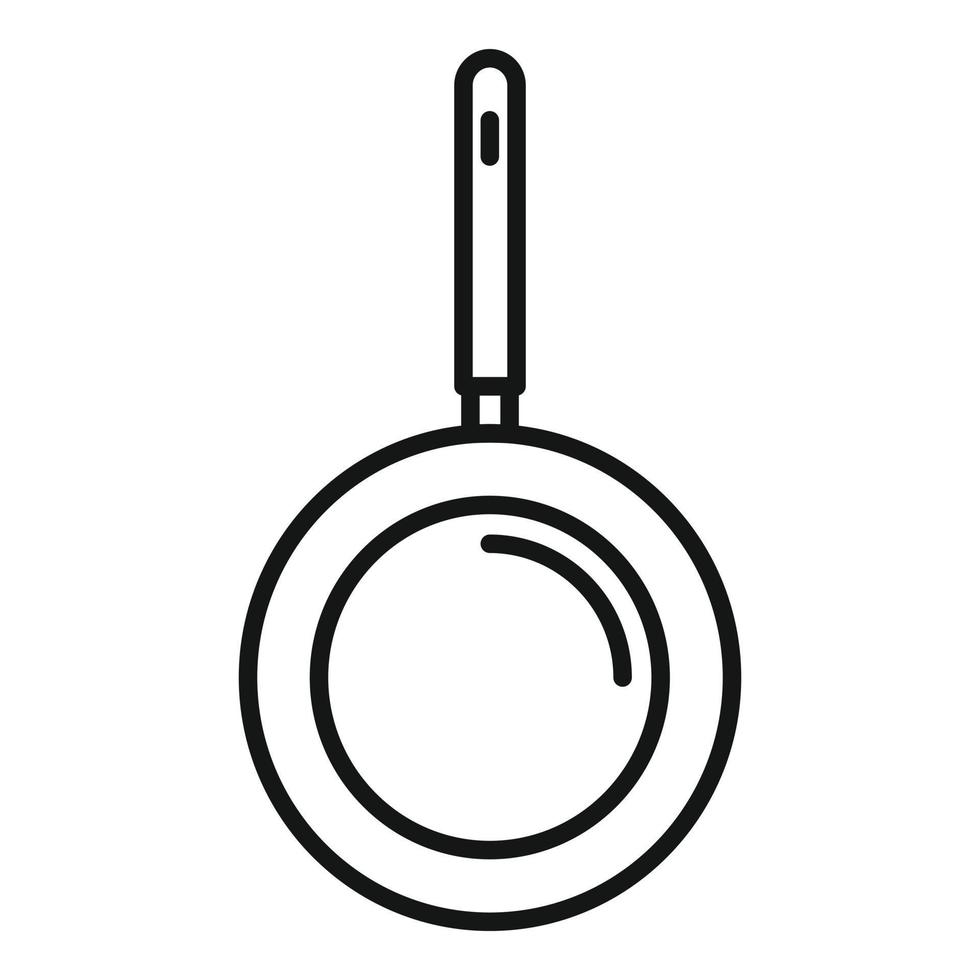 vector de contorno de icono de sartén wok. freír cocinar