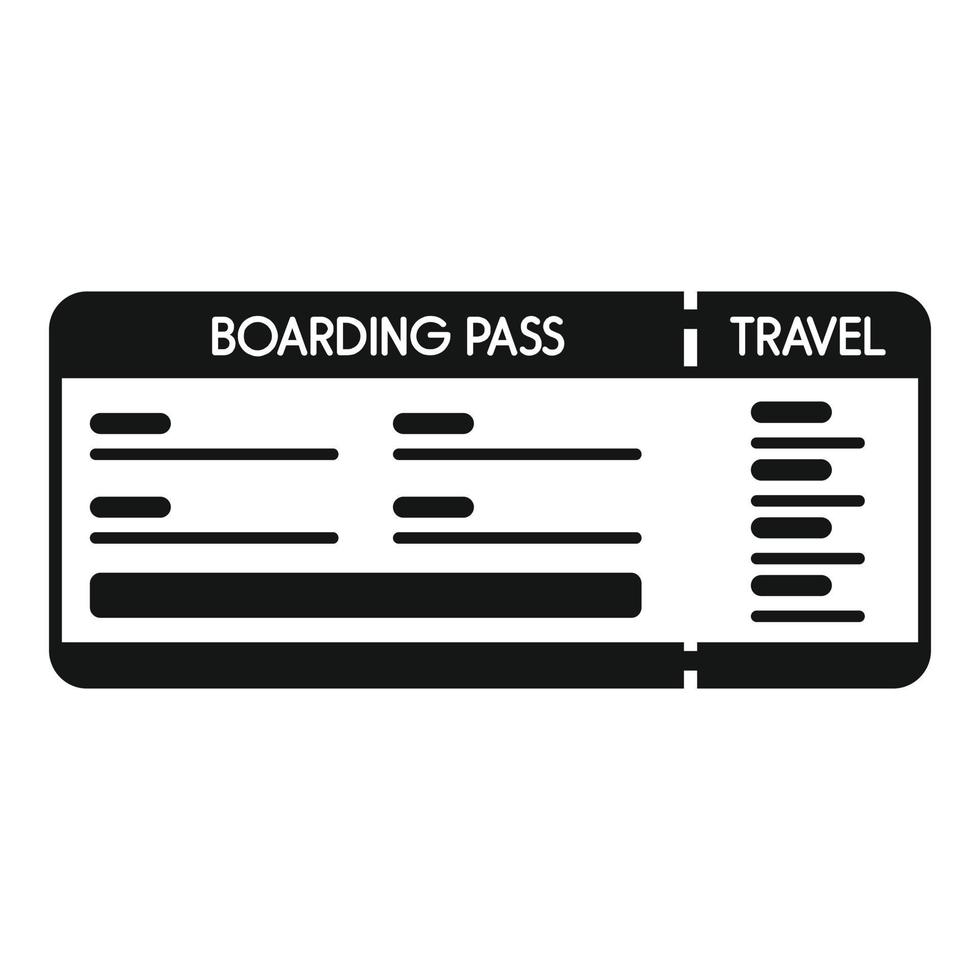 vector simple del icono del pase del aeropuerto. boleto de avión