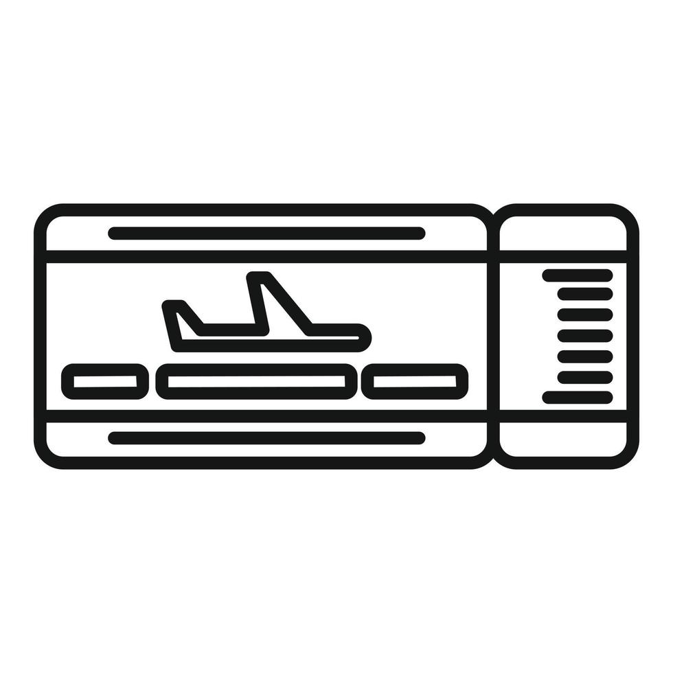 vector de contorno de icono de viaje de billete de avión. pase de linea aerea