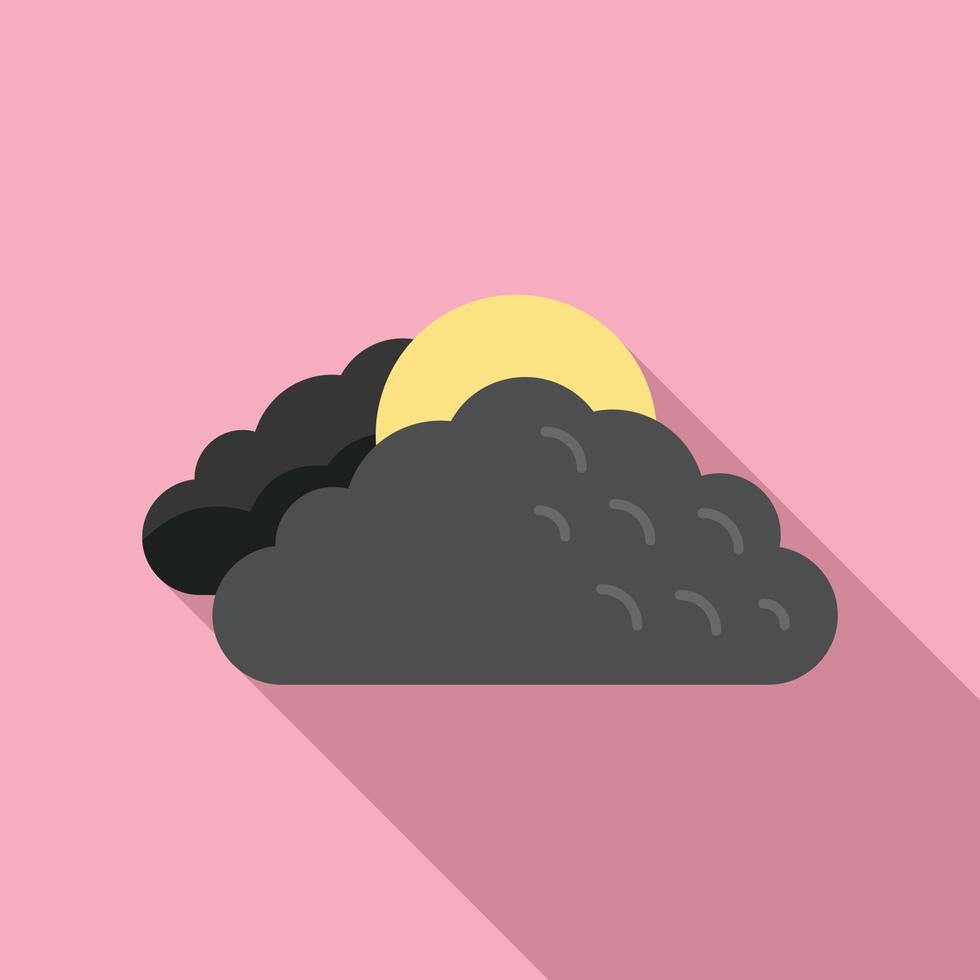 vector plano de icono de nube de luna nocturna. sol frio