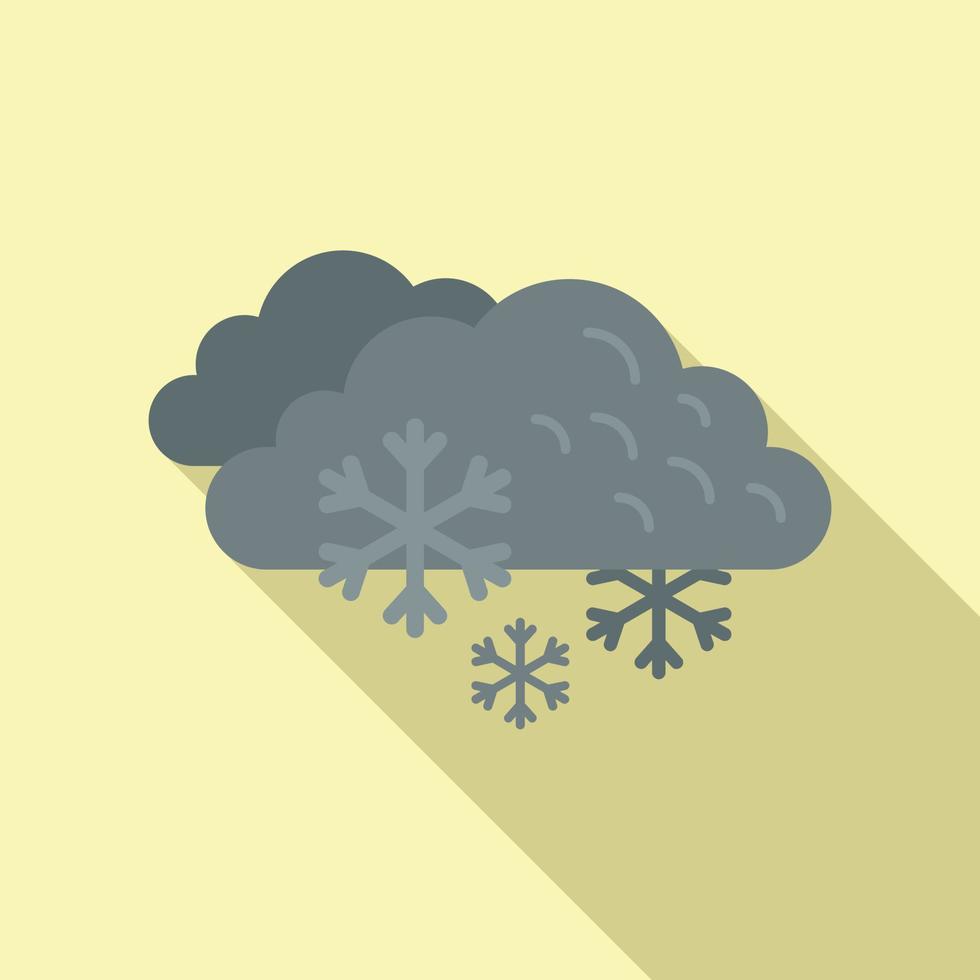 vector plano de icono de nube de copo de nieve. previsión de nieve