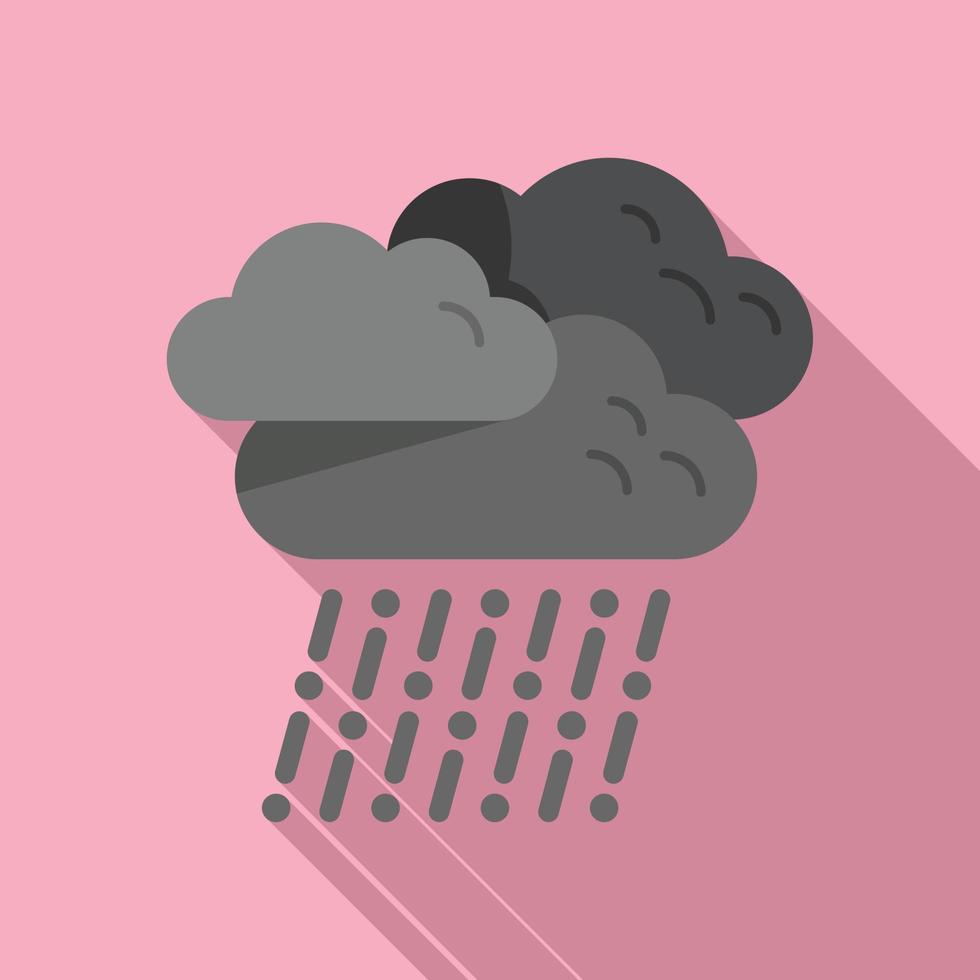 vector plano de icono de nube lluviosa. lluvia nublada