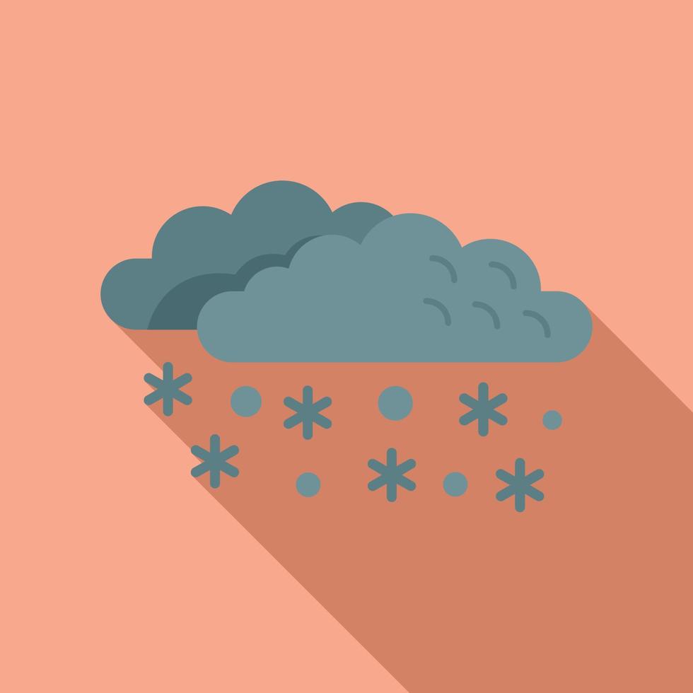 lluvia nieve nube icono vector plano. clima nublado