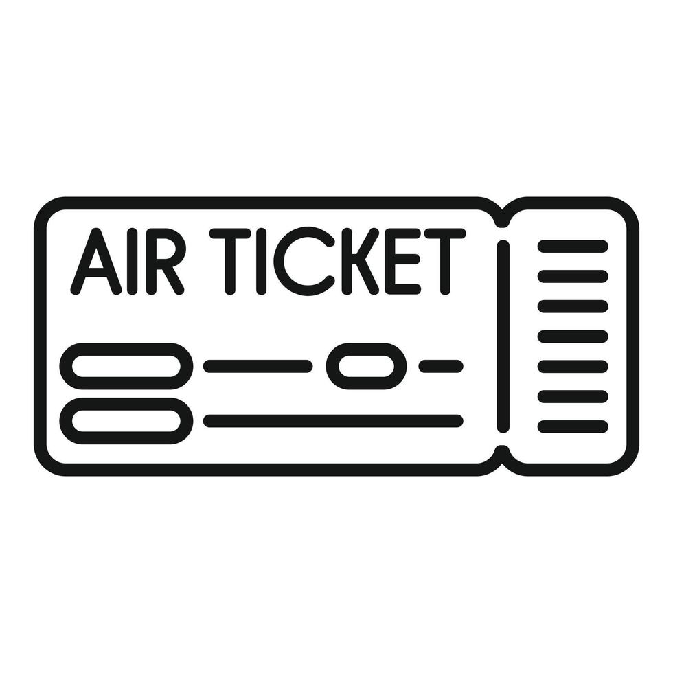 Flight ticket icon outline vector. Plane pass vector