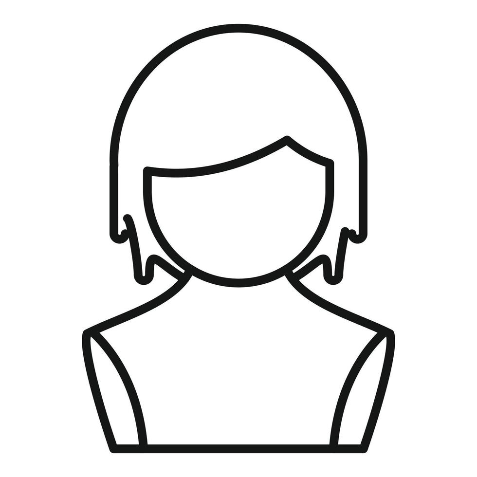 Young wig icon outline vector. Hairstyle short vector