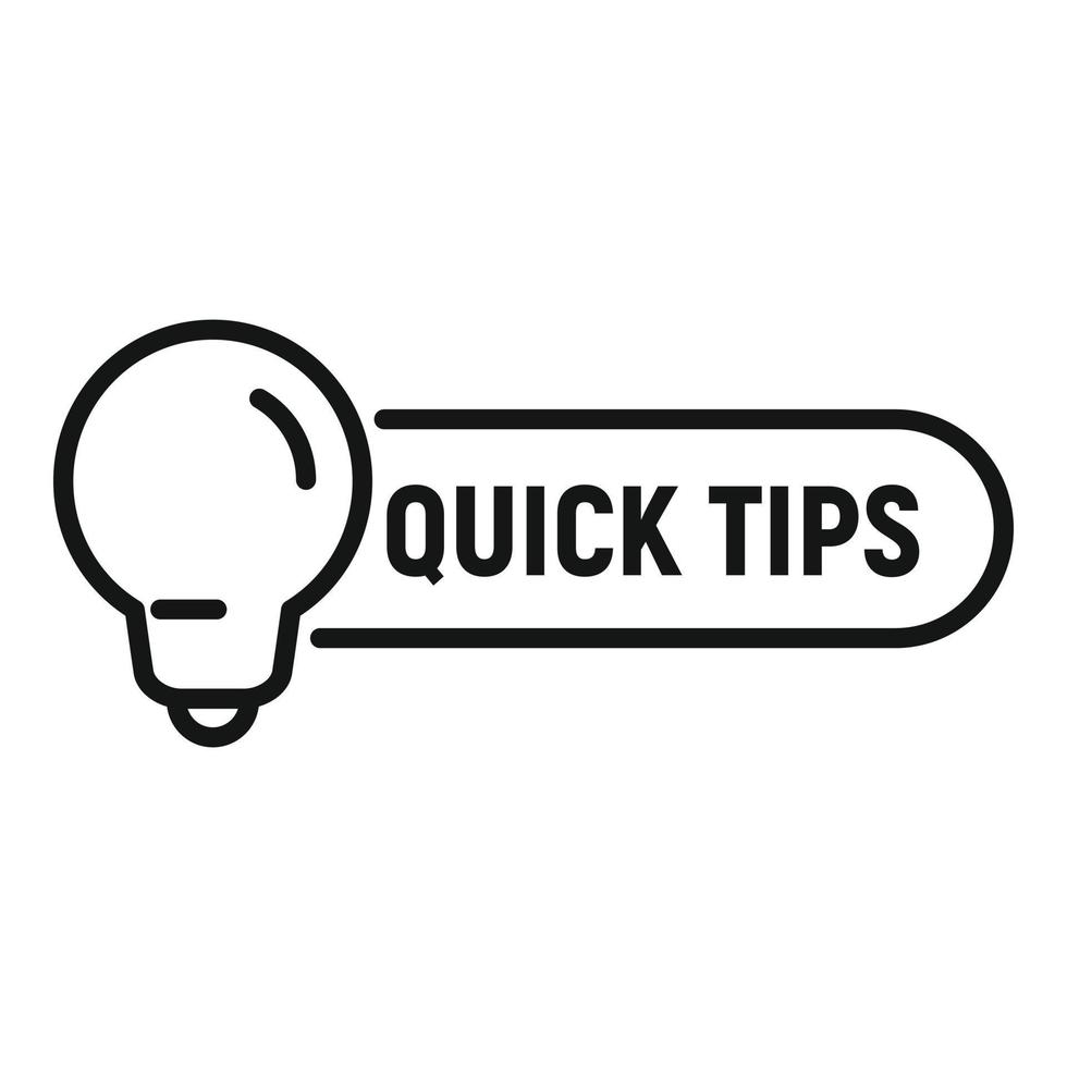 Bulb tip icon outline vector. Advice idea vector