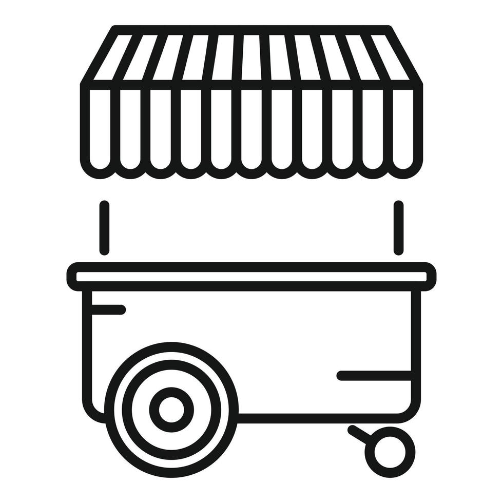 Bakery stand icon outline vector. Hot dog cart vector