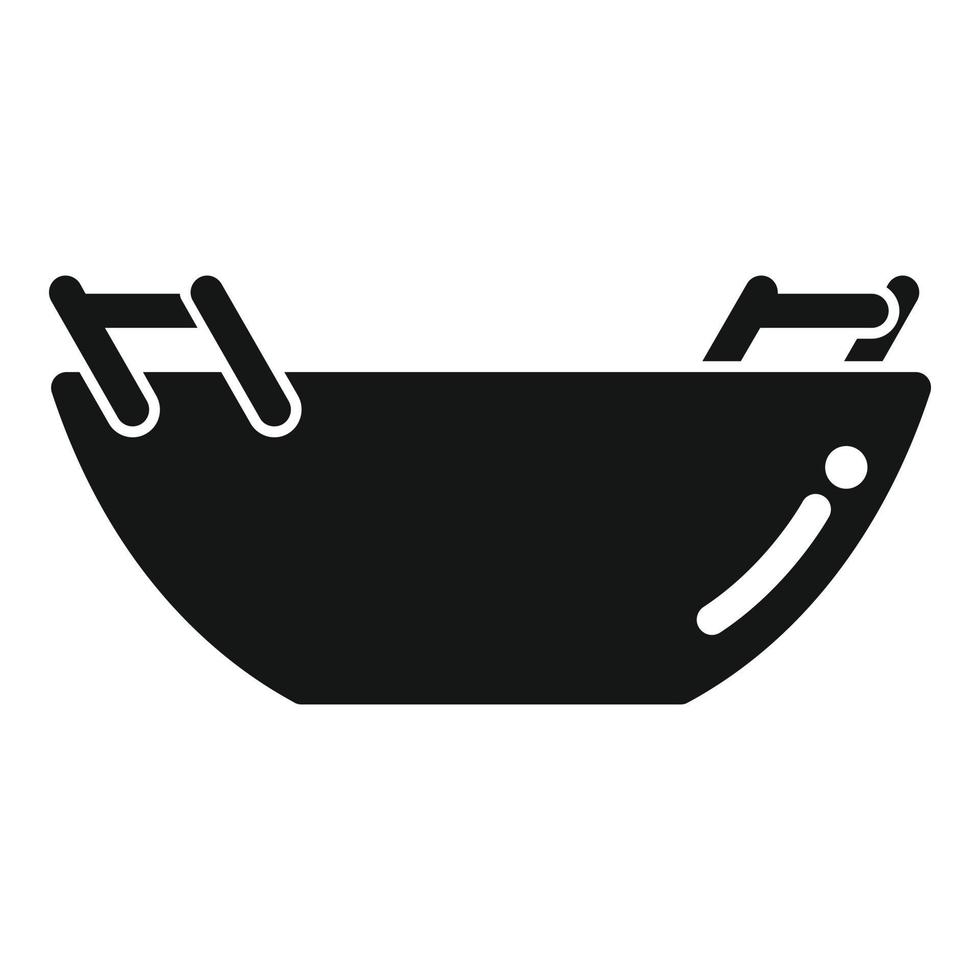 Wok frying pan icon simple vector. Fry cooking vector