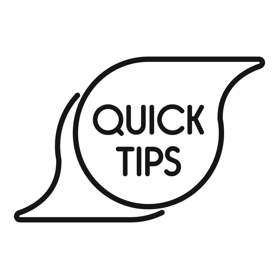 Info tip icon outline vector. Quick trick vector