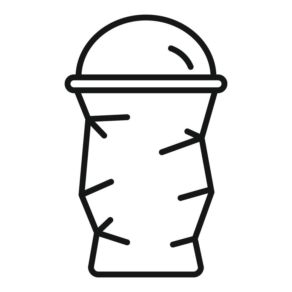 Plastic cup trash icon outline vector. Organic rubbish vector