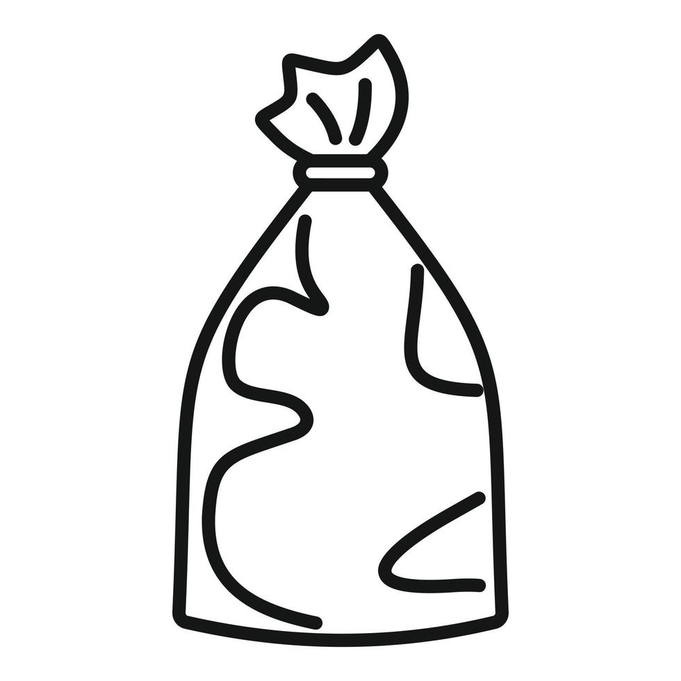 Garbage bag icon outline vector. Organic recycle vector
