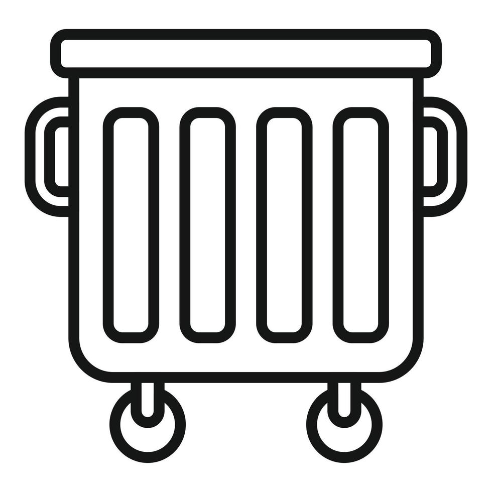 Trash bin icon outline vector. Waste food vector