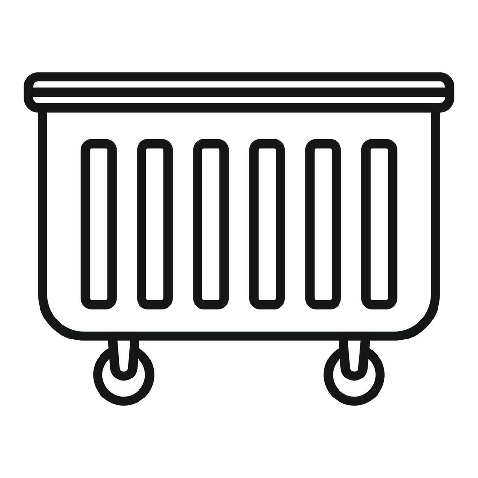 Waste cart icon outline vector. Food trash vector